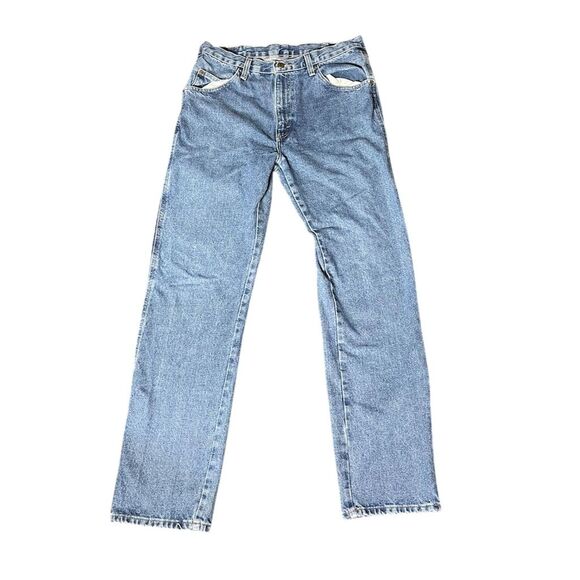 Wrangler Men's Straight Fit Blue Denim Jeans Size 34x34 - Picture 1 of 5